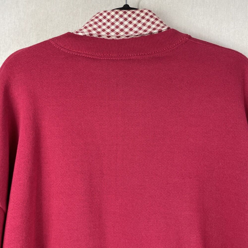 Vintage Sweatshirt Womens XL Red Fall Squirrels Apple Picking Autumn Grandmacore - Picture 5 of 9